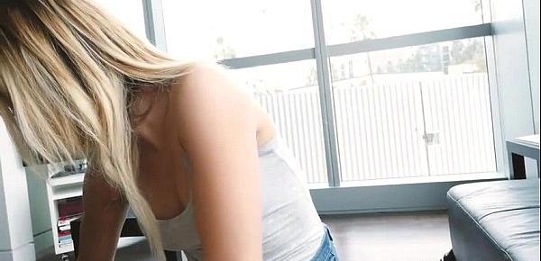  Sexy blonde teen Chloe Lane pussy ripped in many positions